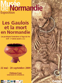 affiche de l'exposition "Les Gaulois et la mort" au mus&eacute;e des Beaux-Arts de Caen